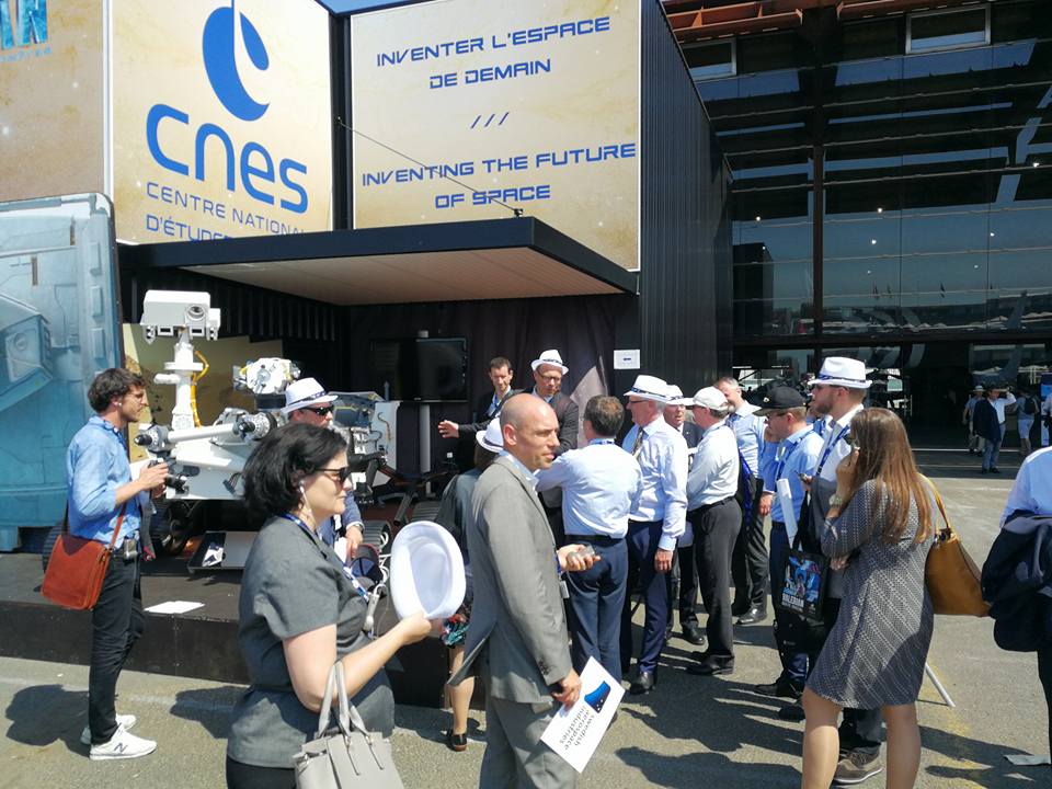 Vue du pavillon du CNES lors du Salon International de l'Aéronautique et de l'Espace 2017 (Le Bourget)